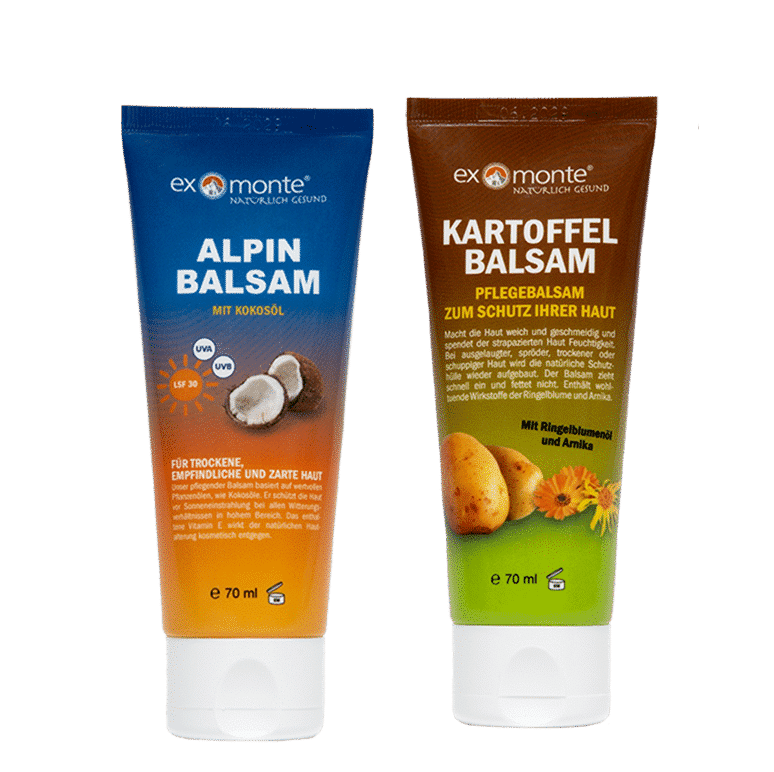 Sonnencreme und Kartoffelbalsam von Exmonte